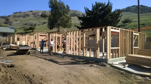 Cabins are already starting to be framed! 