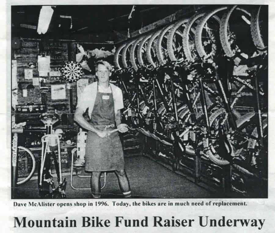 Dave McAlister in the first EBA Bike Shop in 1996